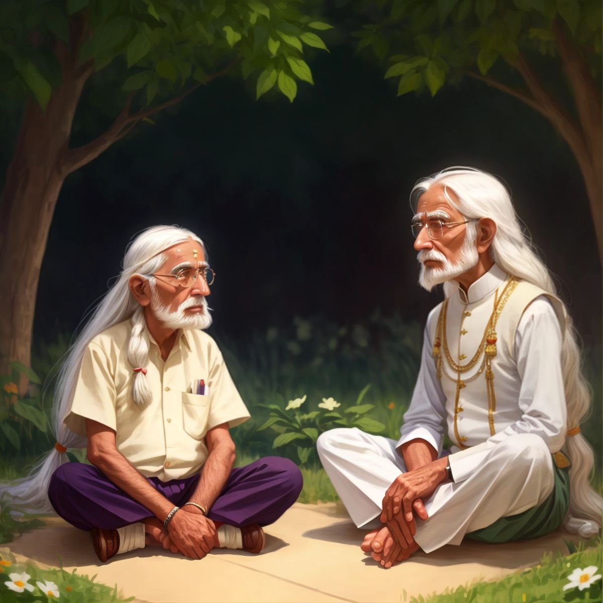 Professor Wise listening carefully to Lilly's explanation