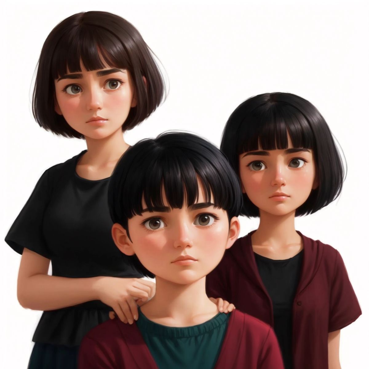 The Leaky Bucket with a sad face, while Helen looks on with a compassionate expression.