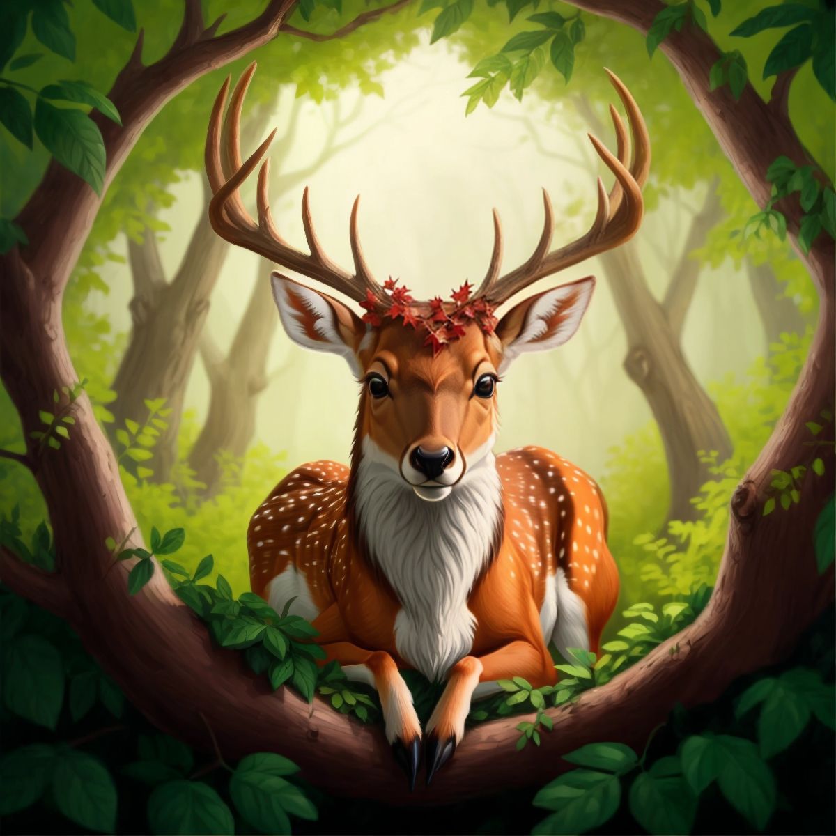 A trapped baby deer in a thorny bush, looking scared and alone.