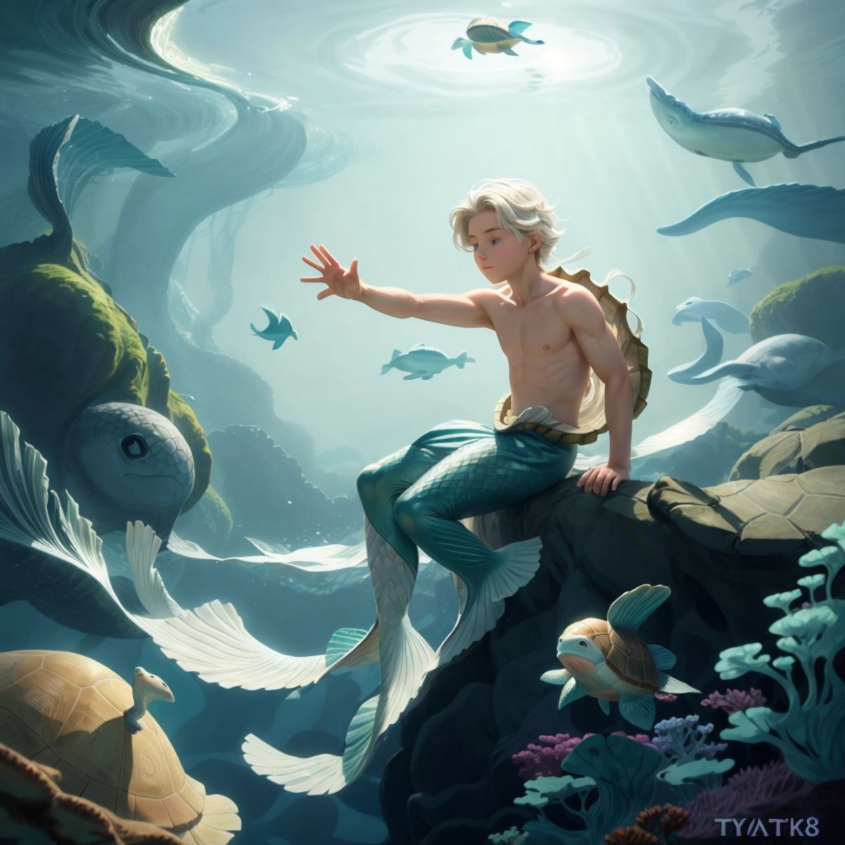 Finn and Tully are absent as the focus is on the strong ocean currents and swaying kelp forest, hinting at the challenges they faced.