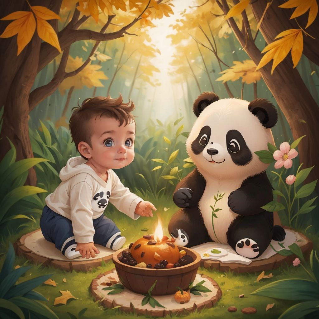 John Jr and Yuēhàn the panda presenting a Thanksgiving tribute