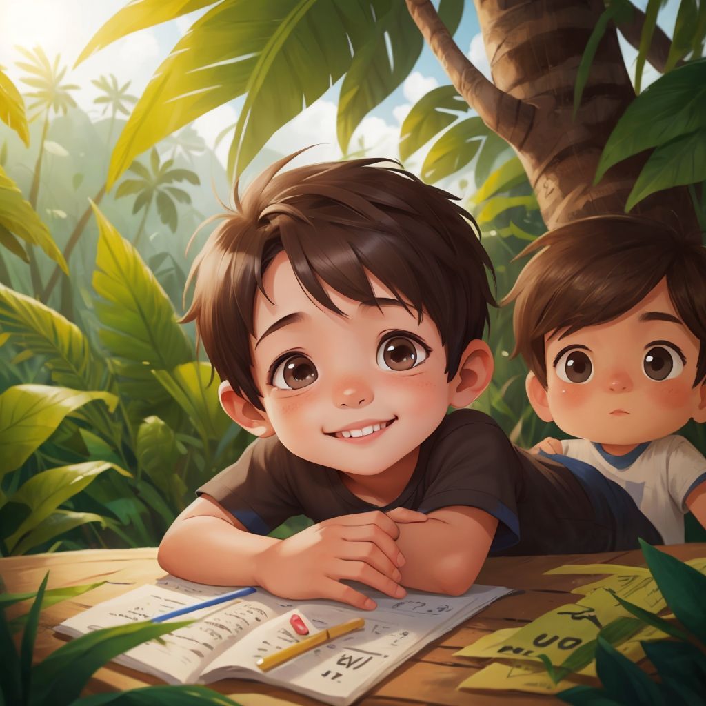 Osh helping a friend with a kind expression, with a sunny day in the background.