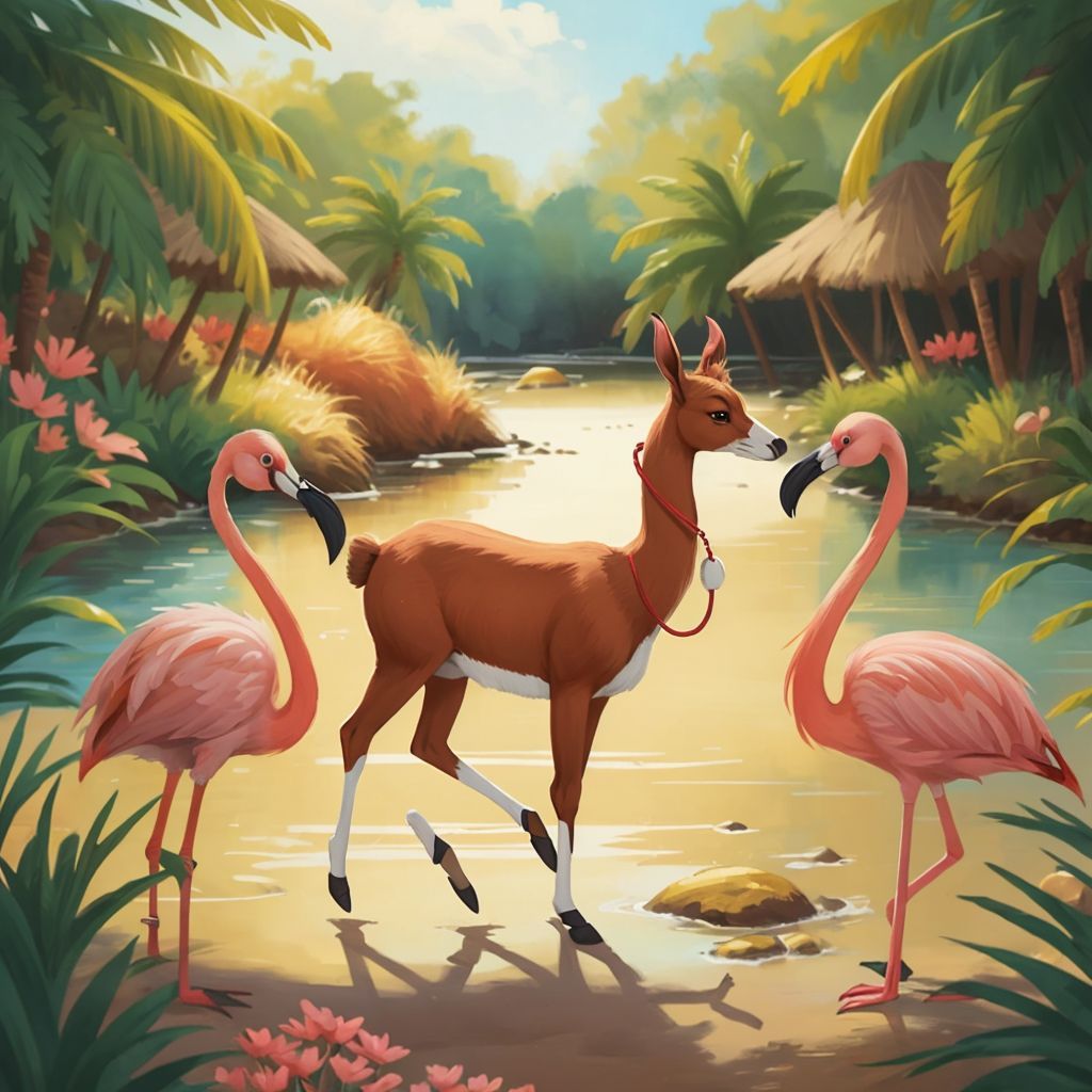 Trouble wobbling on one leg trying to mimic the flamingos.