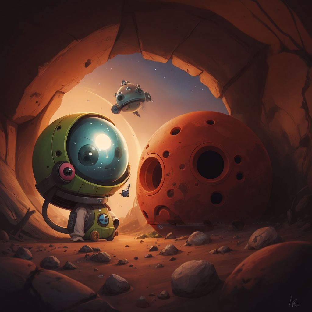 Zoro describing Mars with its red, rusty surface from the spaceship