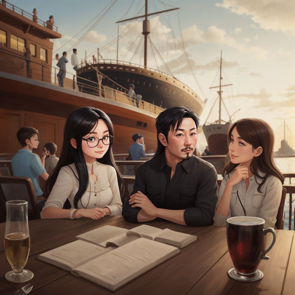 Jo and Max meeting a kind family and an adventurous explorer on the deck of the Titanic.