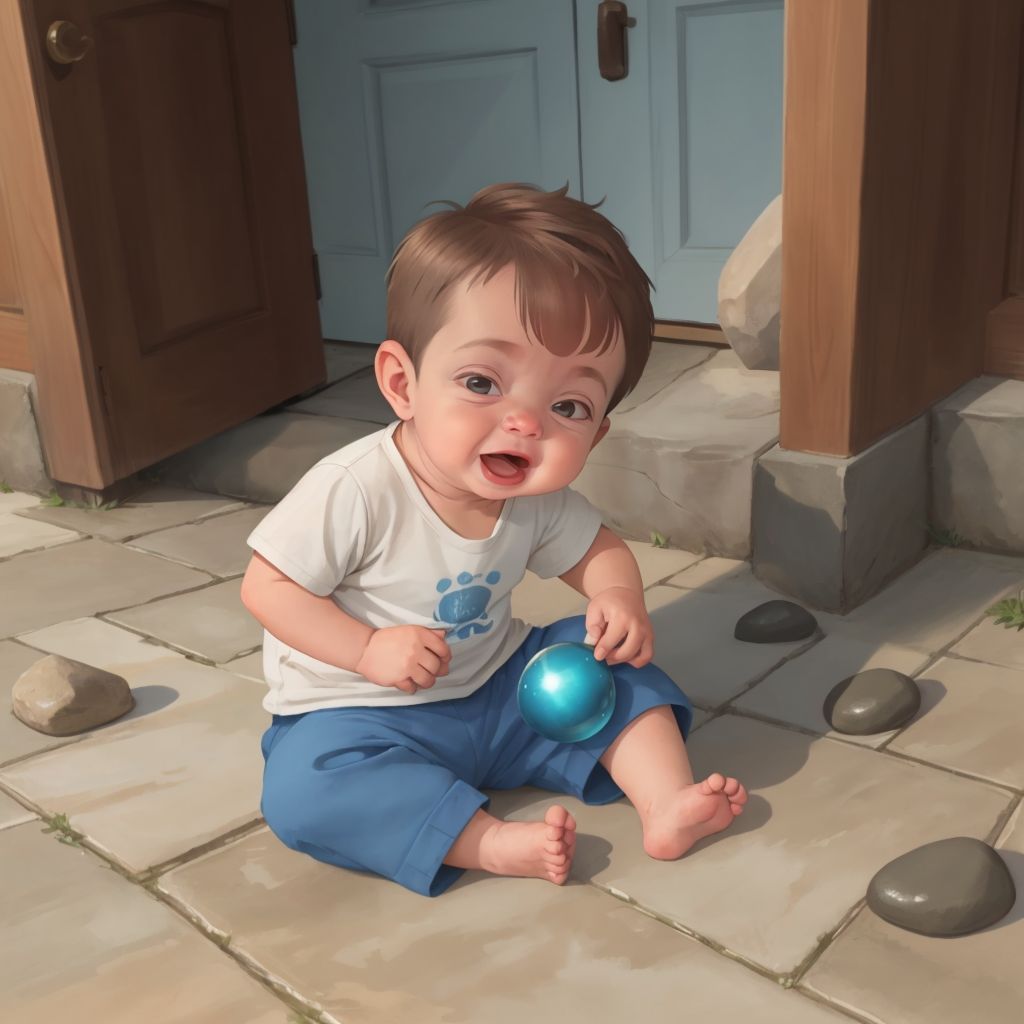 John Jr at home, holding the shiny stone close with a thoughtful expression