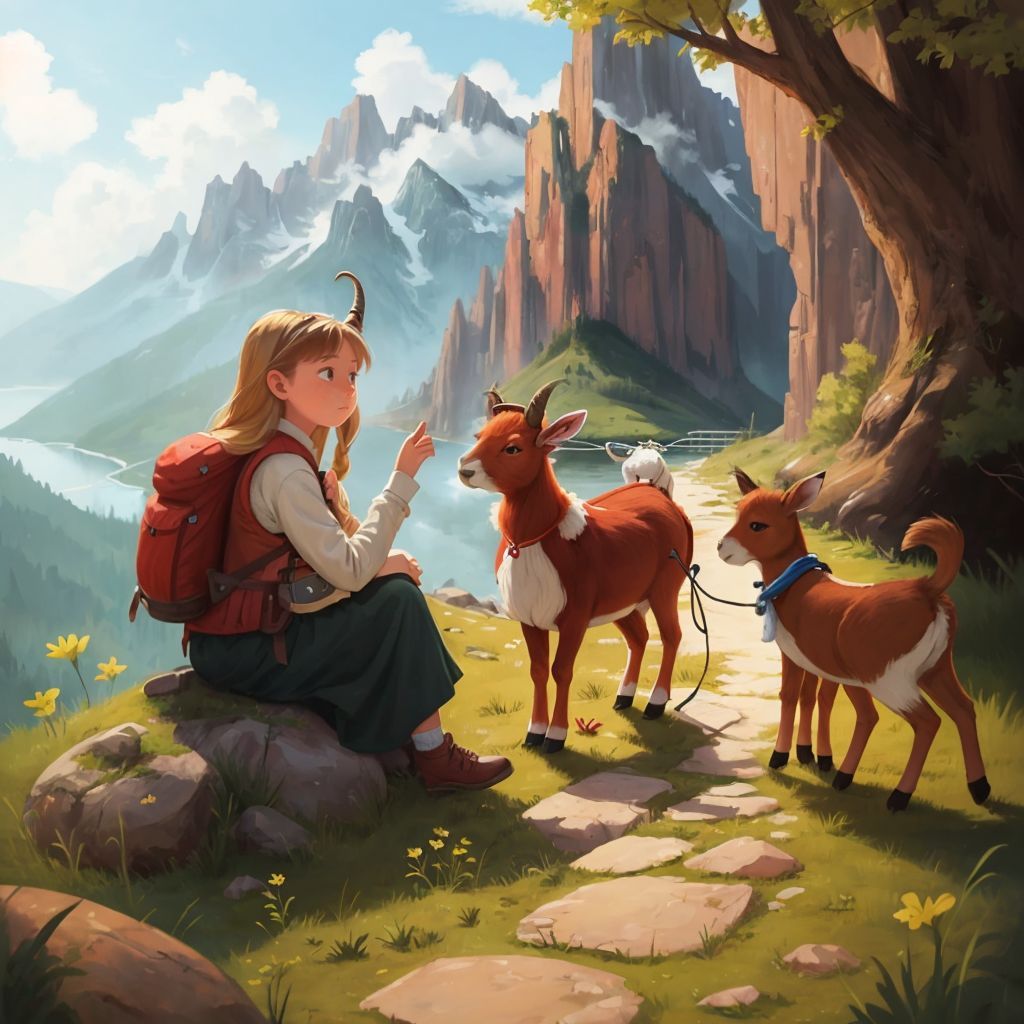 Amanda, Rebel, and Trouble dreaming of new adventures. The background shows a dreamy landscape with imagined places.