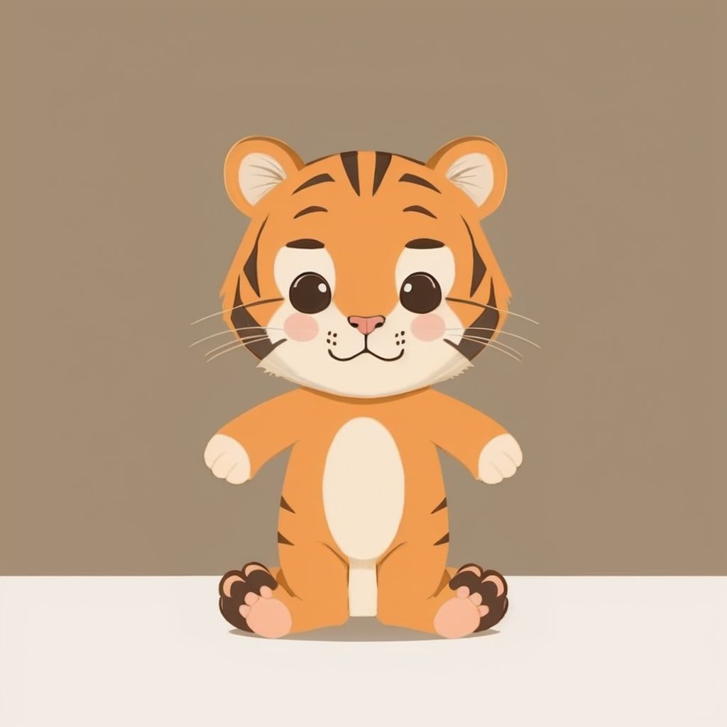 Jaden the nervous tiger standing alone, looking around with a worried expression