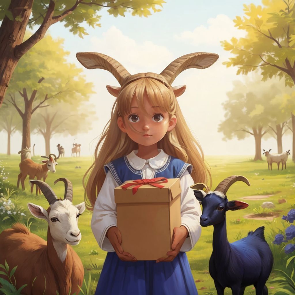 Amanda holding a big box with Rue and Frost eagerly looking at it