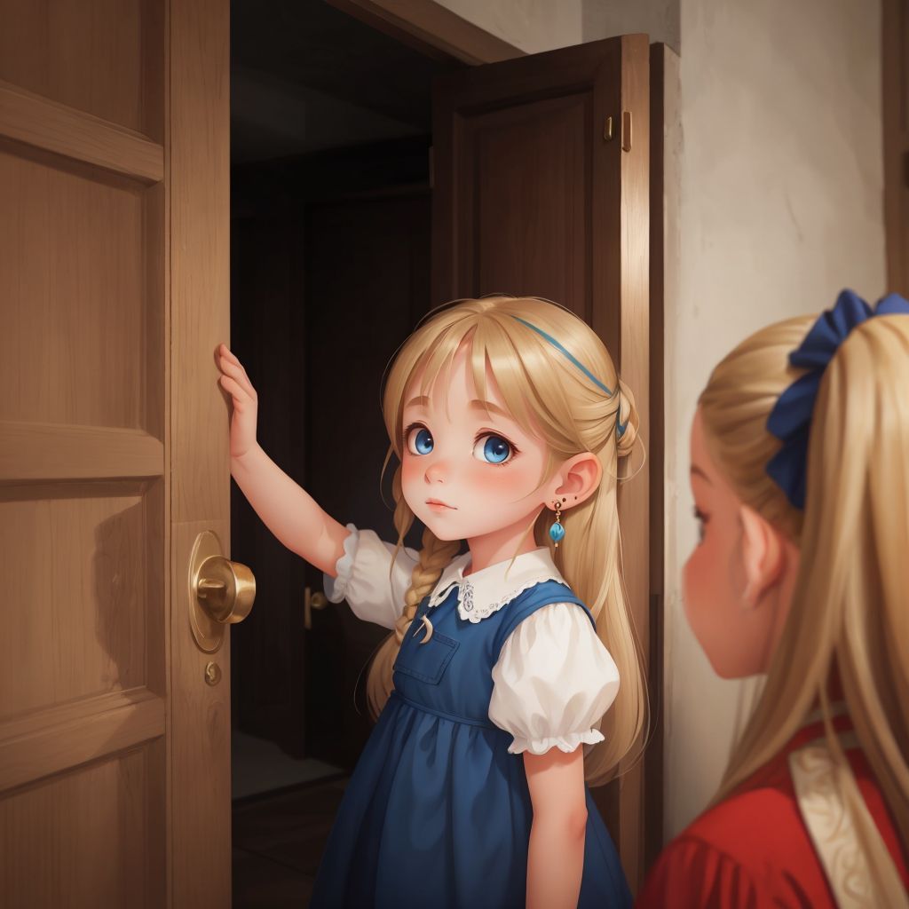 Nika opening the door to greet her grandparents, Olga and Gudzha, with a joyful smile.