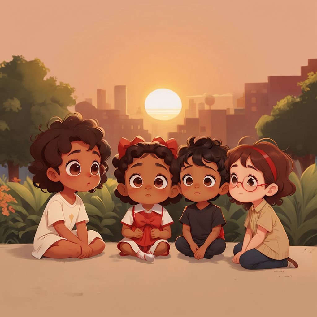 Mommy, Lina, and Lennox watching a pink and orange sunset, Lina taking pictures with Nam