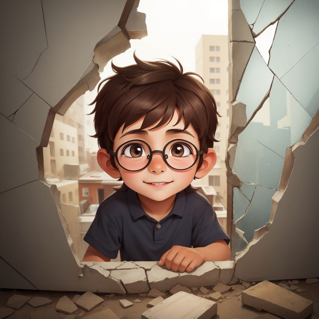 Leon looking shocked with a shattered window in the background