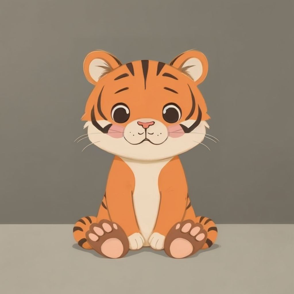 Jaden the nervous tiger practicing breathing exercises, looking more relaxed