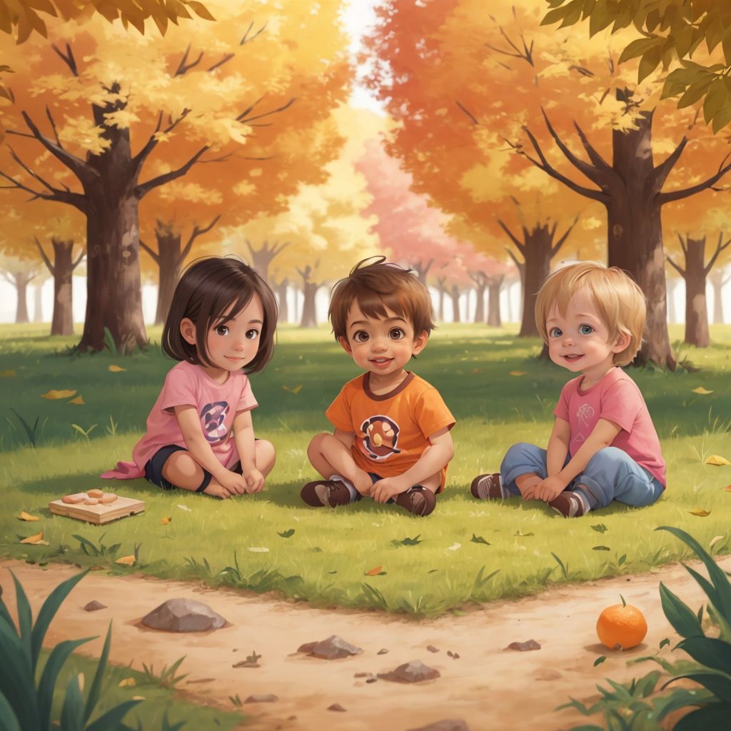 Elowyn, Ando, and Ewan playing together at a park on a beautiful sunny dag