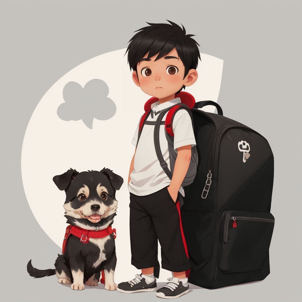 Jose and Lola with backpacks, ready for a new day of adventures