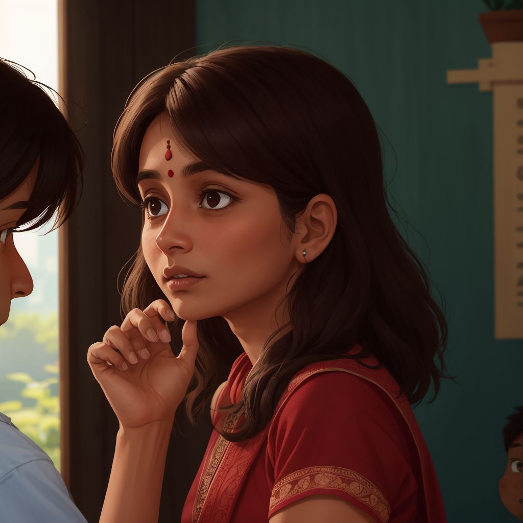 Zhamal talking to the mysterious man, convincing him to leave, with relieved children in the background