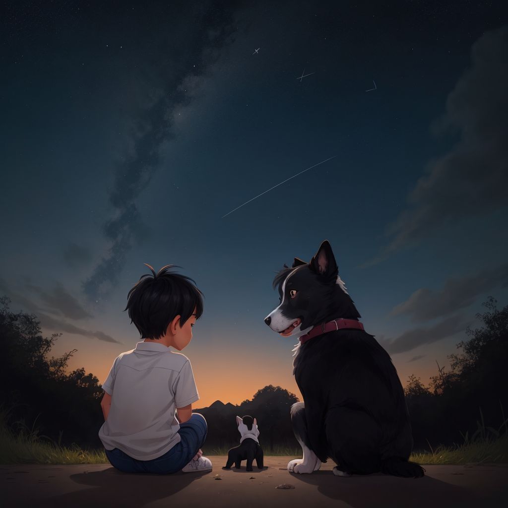 Jose and Lola admiring the night sky filled with stars